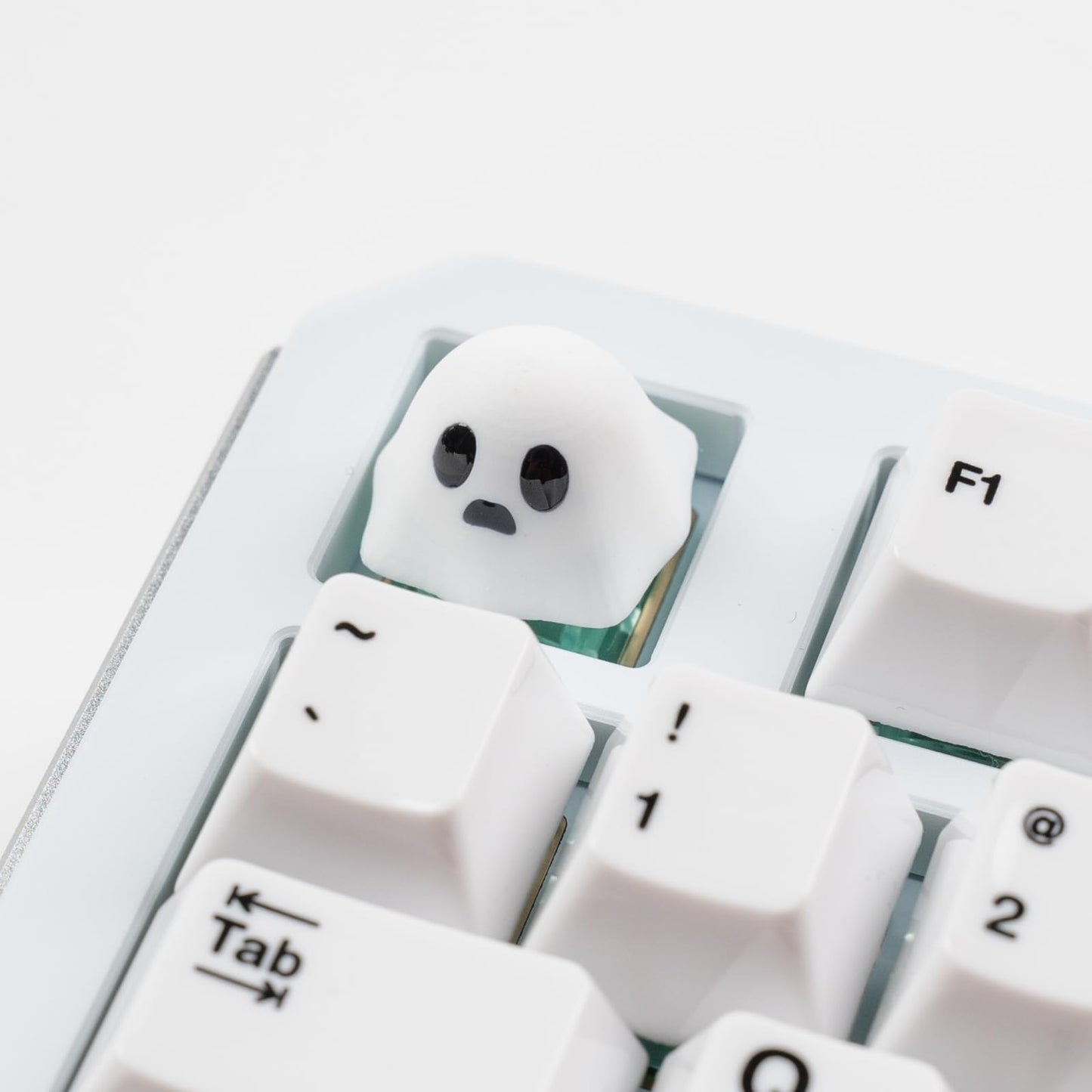 ULTRAEQUIP Artisan Keycaps - Cute Ghost Resin Keycaps 1U ESC Custom Handmade Keycap Replacement for Mechanical Keyboard (Hey-You Ghost, Opaque)