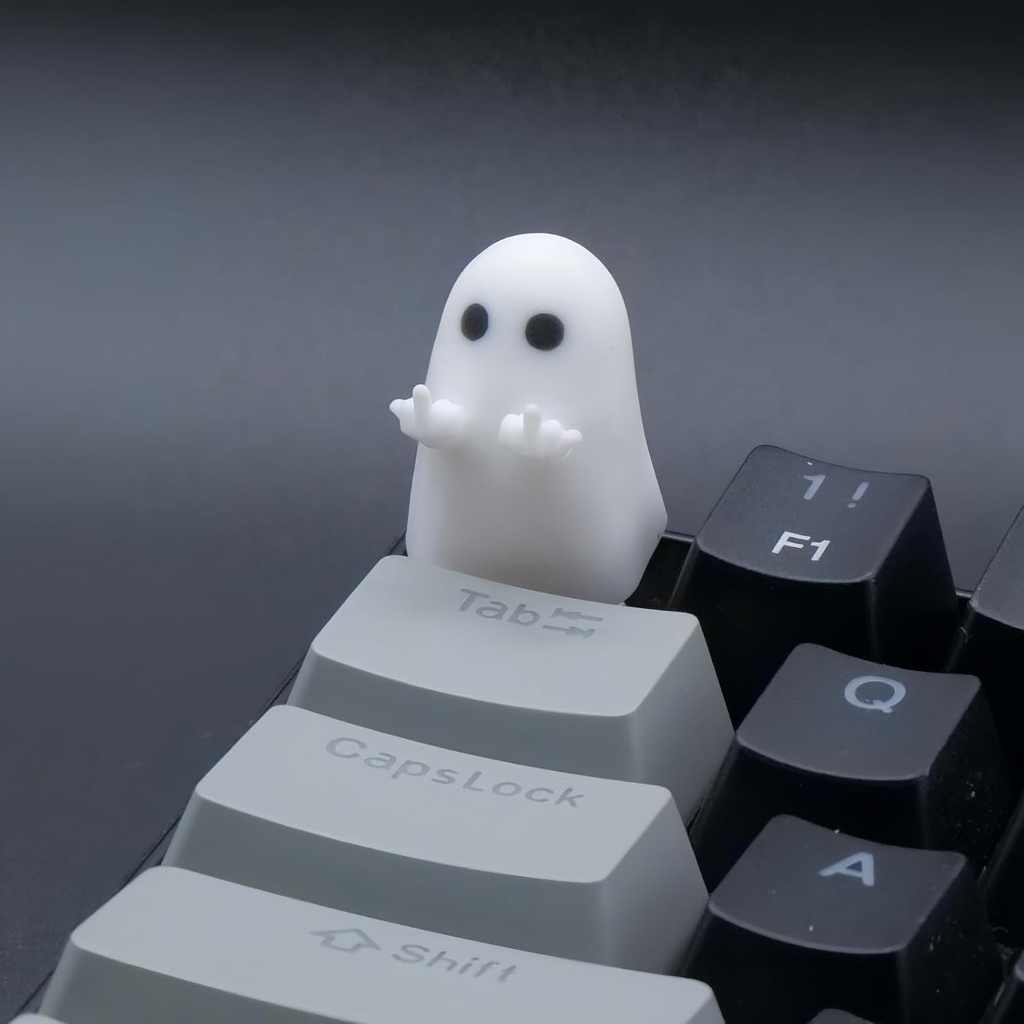 ULTRAEQUIP Artisan Keycaps - Cute Ghost Resin Keycaps 1U ESC Custom Handmade Keycap Replacement for Mechanical Keyboard (Hey-You Ghost, Opaque)