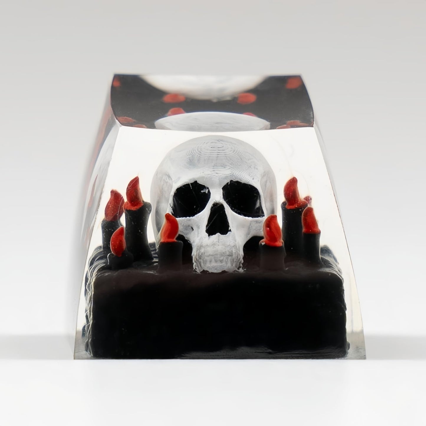 Artisan Keycaps Raven&Crow Resin Skull keycap ESC Custom Keycap 1U SA Prolfile Handmade Keycaps for MX Switch Mechanical Keyboards Key Cap (King_Skull)