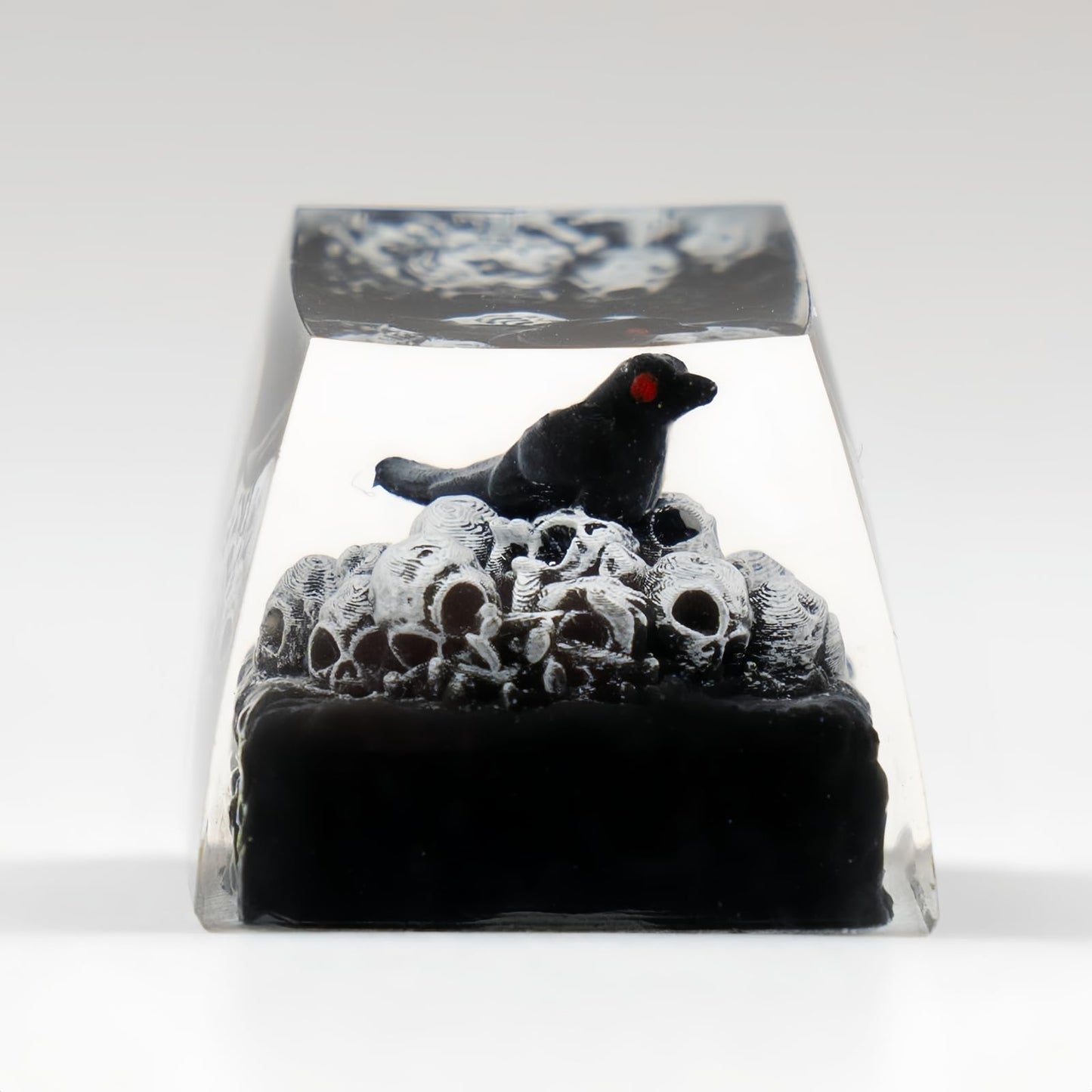 Artisan Keycaps Raven&Crow Resin Skull keycap ESC Custom Keycap 1U SA Prolfile Handmade Keycaps for MX Switch Mechanical Keyboards Key Cap (King_Skull)