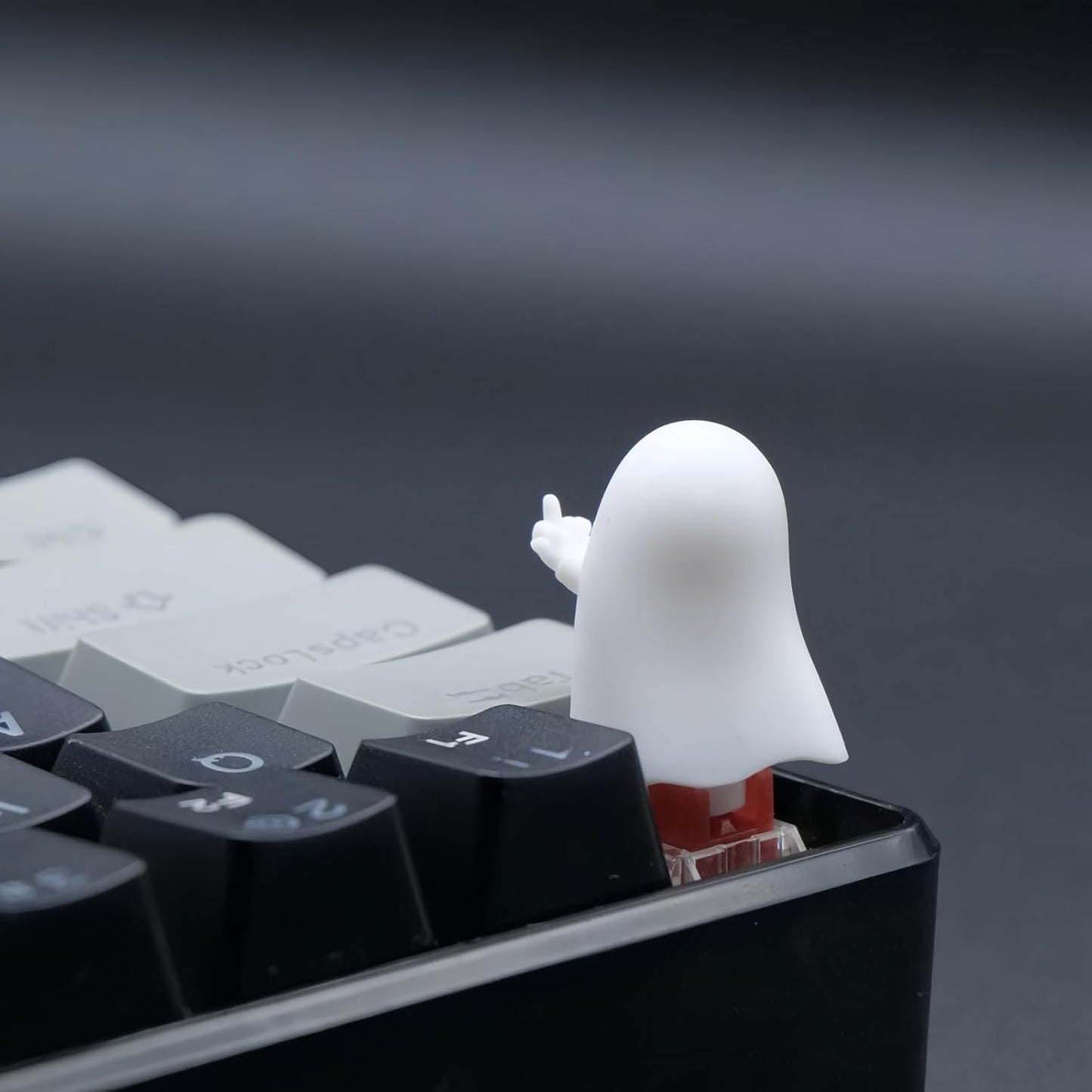 ULTRAEQUIP Artisan Keycaps - Cute Ghost Resin Keycaps 1U ESC Custom Handmade Keycap Replacement for Mechanical Keyboard (Hey-You Ghost, Opaque)