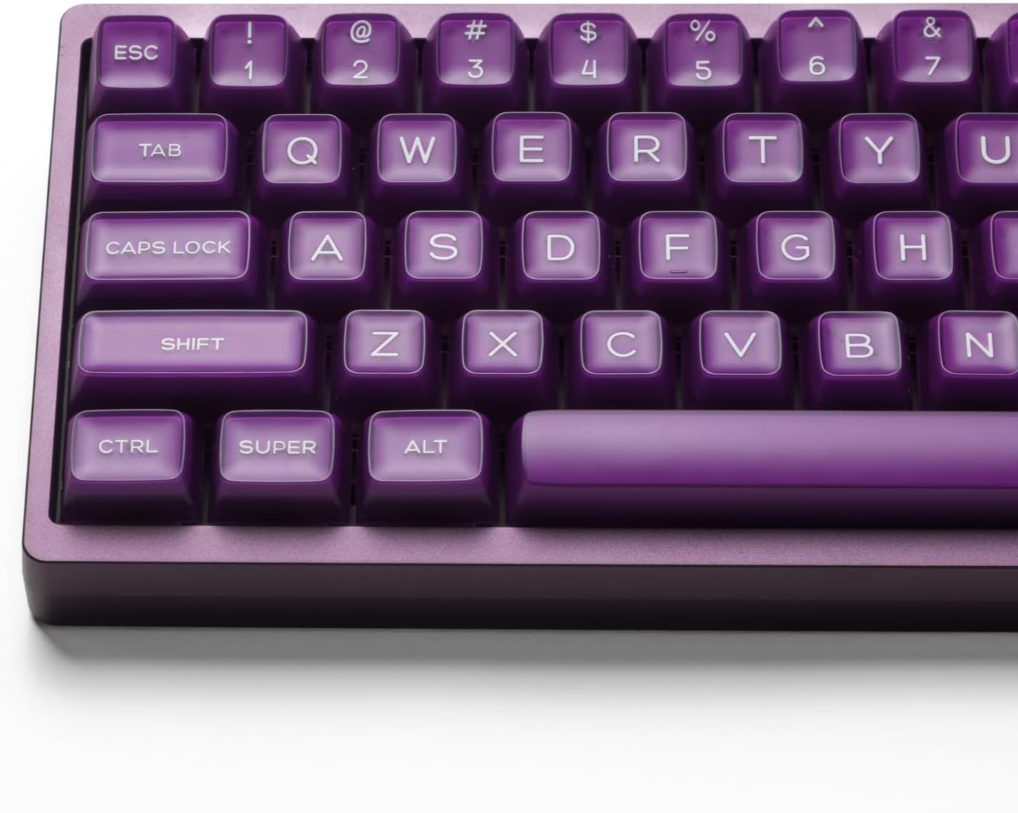 ULTRAEQUIP Purple Jade Keycaps - Double Shot PBT, RSA Profile, Translucent, Custom Set for Mechanical Keyboard