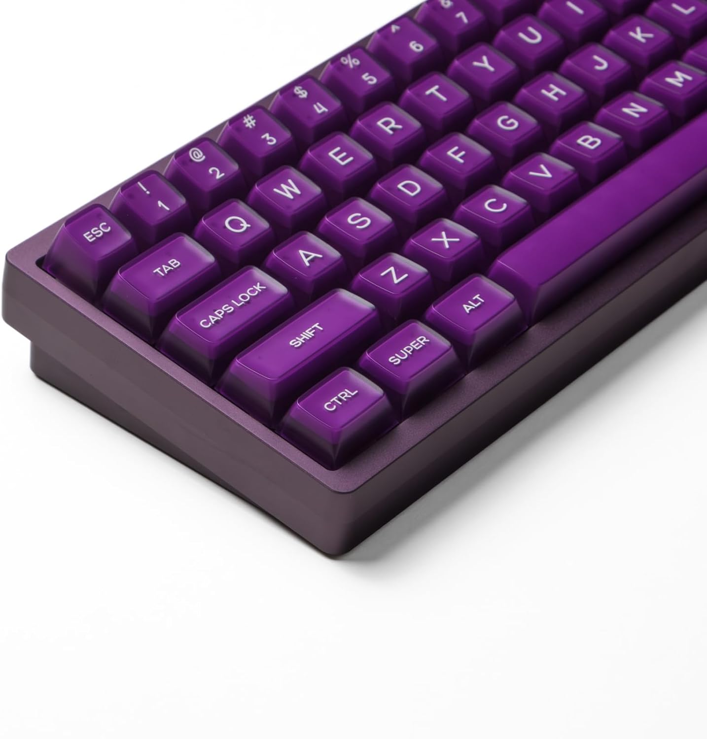ULTRAEQUIP Purple Jade Keycaps - Double Shot PBT, RSA Profile, Translucent, Custom Set for Mechanical Keyboard