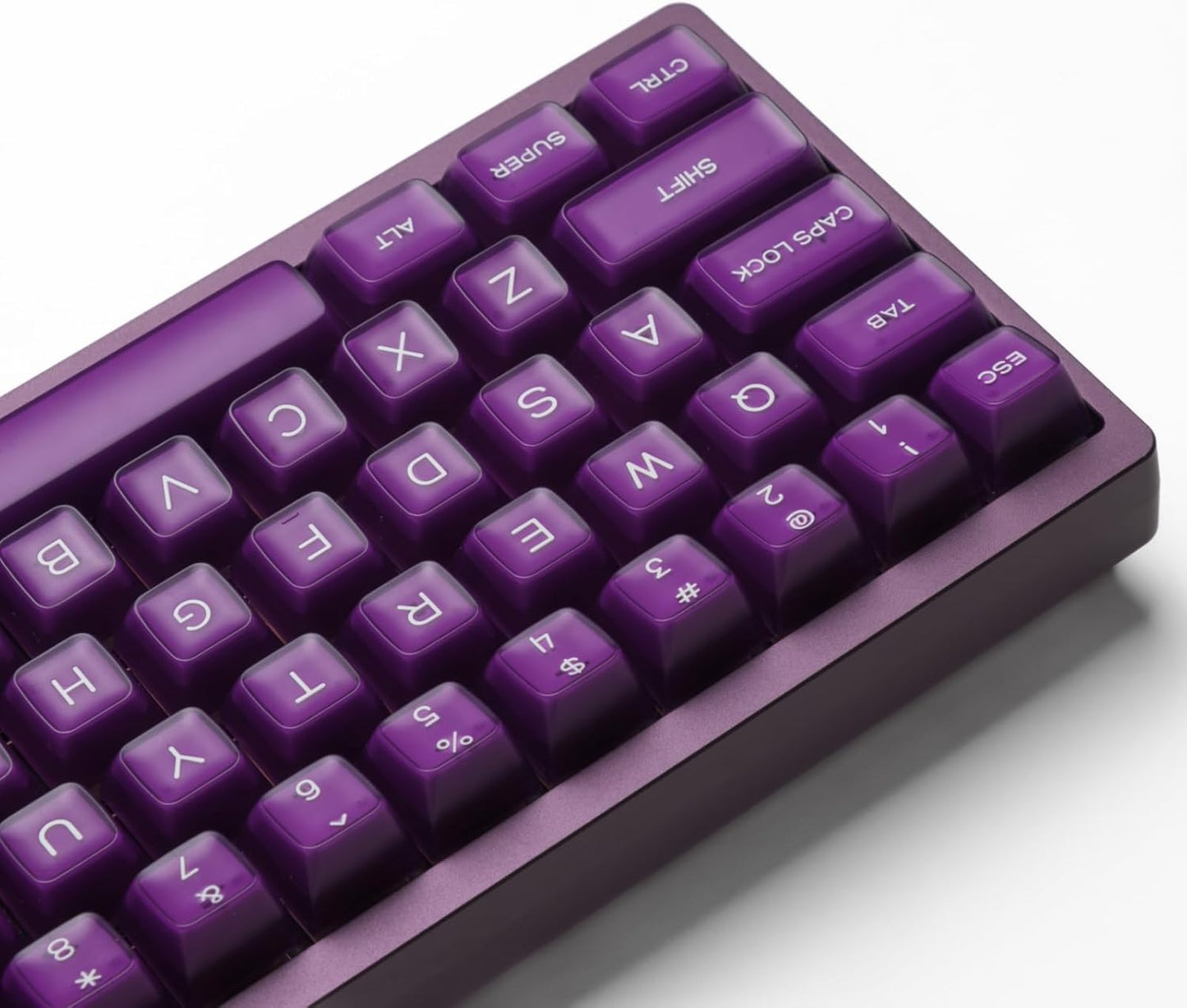 ULTRAEQUIP Purple Jade Keycaps - Double Shot PBT, RSA Profile, Translucent, Custom Set for Mechanical Keyboard
