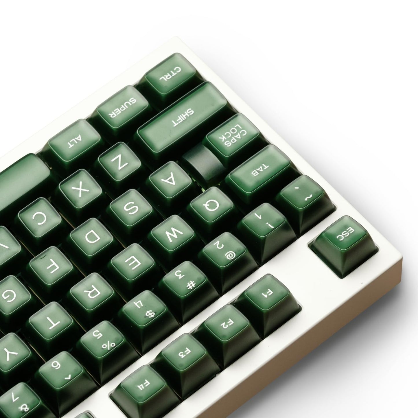 ULTRAEQUIP Purple Jade Keycaps - Double Shot PBT, RSA Profile, Translucent, Custom Set for Mechanical Keyboard