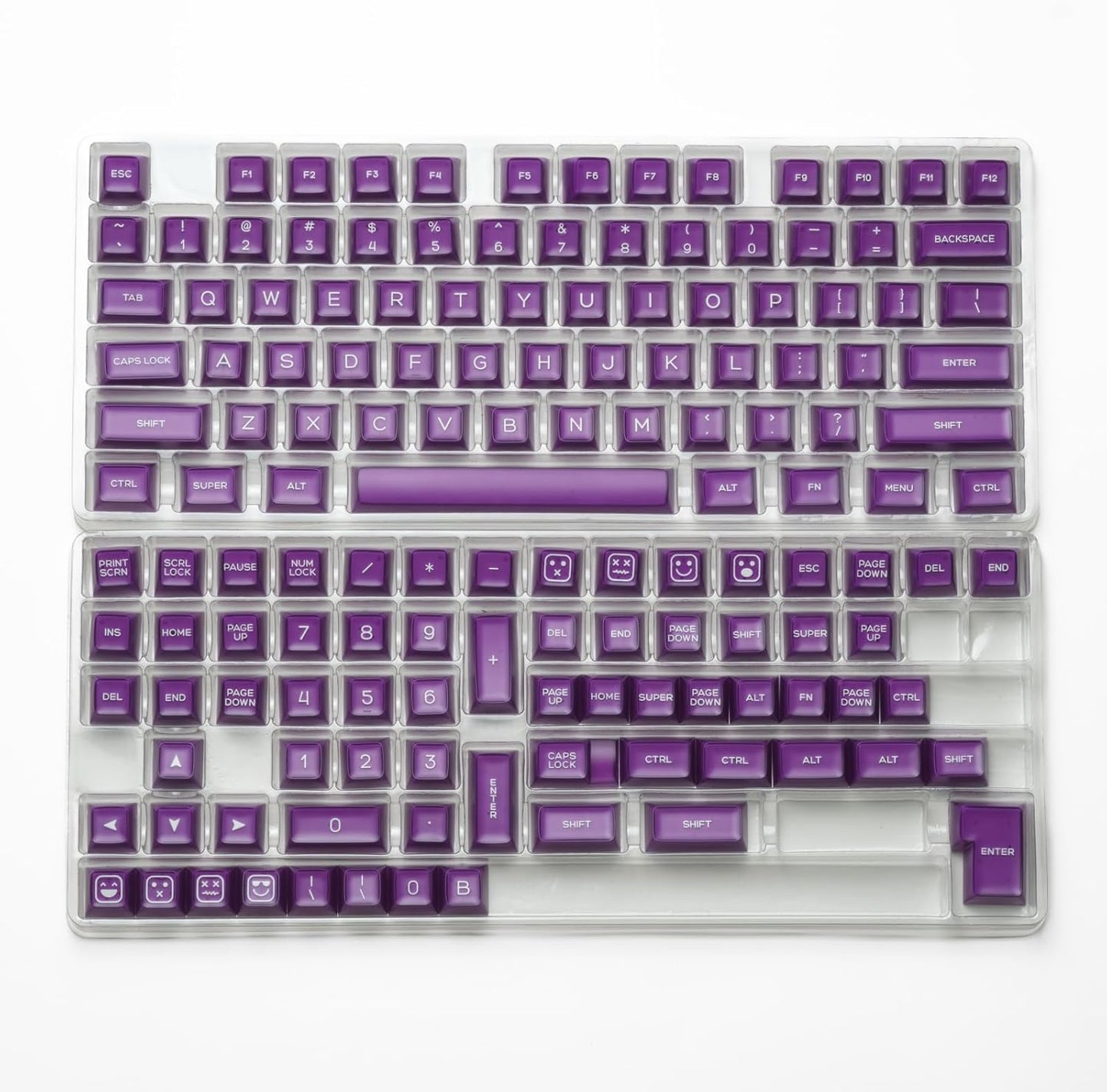 ULTRAEQUIP Purple Jade Keycaps - Double Shot PBT, RSA Profile, Translucent, Custom Set for Mechanical Keyboard