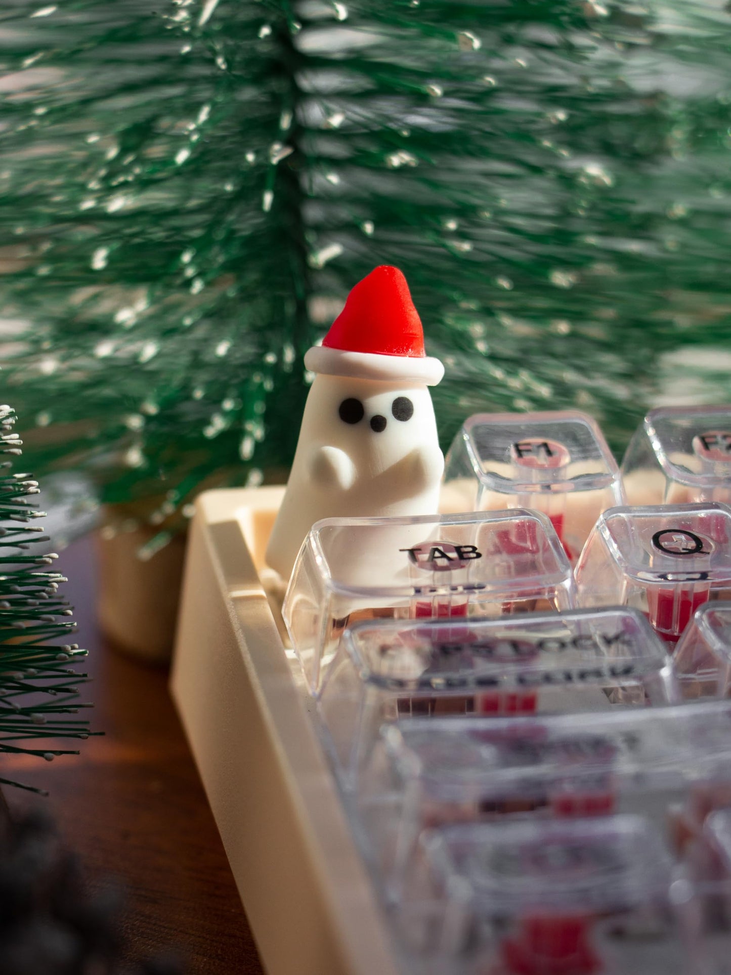 ULTRAEQUIP Artisan Keycaps - Cute Ghost Resin Keycaps 1U ESC Custom Handmade Keycap Replacement for Mechanical Keyboard (Hey-You Ghost, Opaque)
