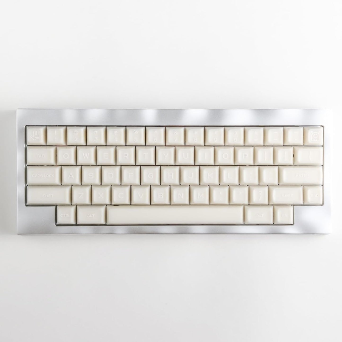 ULTRAEQUIP White Jade Keycaps, 160 Keys Double Shot PBT Keycaps RSA Profile, Translucent Shine Through, Custom Set with Split 7U Spacebar for Alice ISO ANSI 60, 75, 80, 95, 100% Mechanical Keyboard