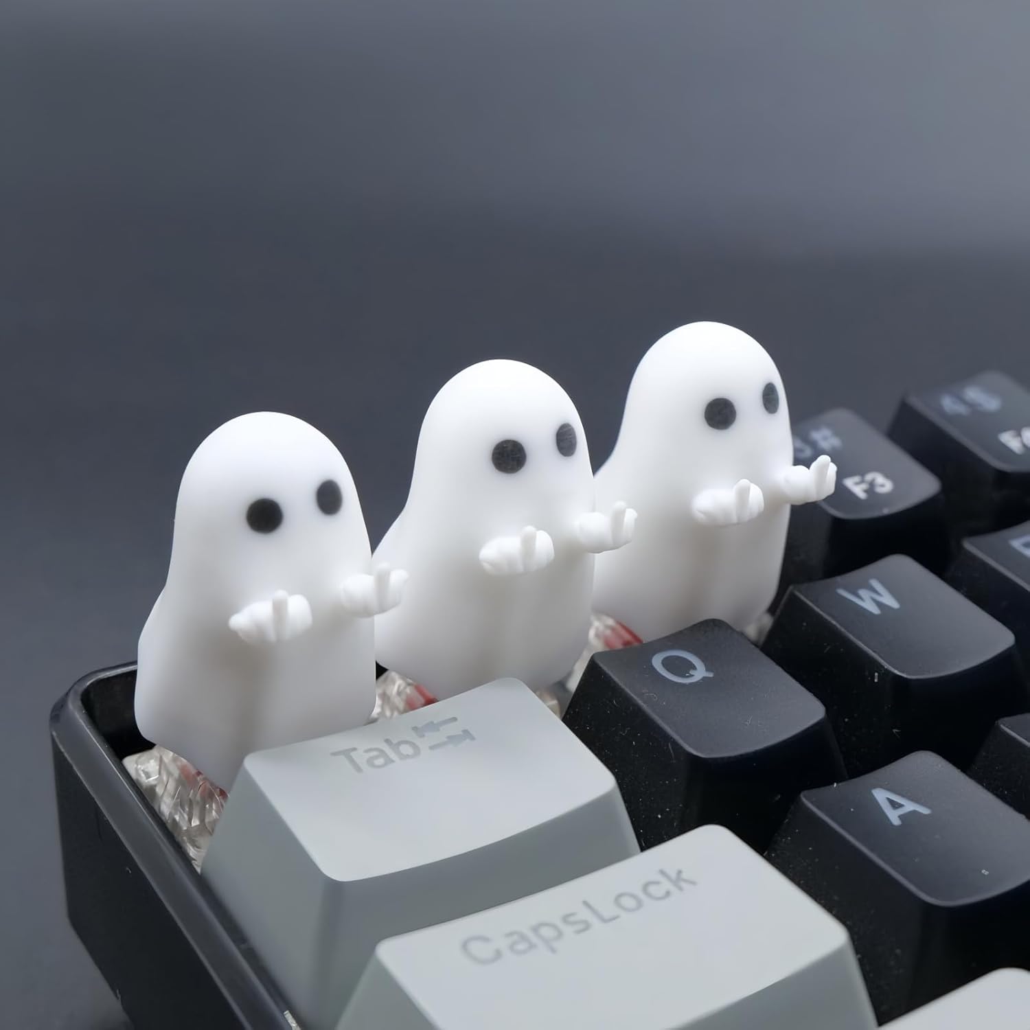 ULTRAEQUIP Artisan Keycaps - Cute Ghost Resin Keycaps 1U ESC Custom Handmade Keycap Replacement for Mechanical Keyboard (Hey-You Ghost, Opaque)