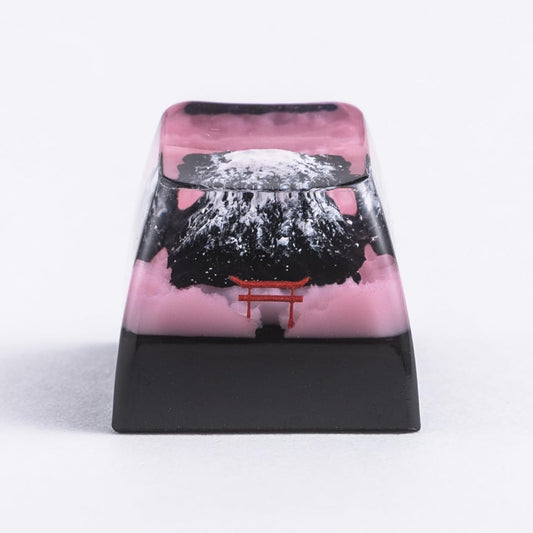 ULTRAEQUIP Artisan Keycap, Mount Fuji Sakura Mountain Custom Keycaps Esc Resin Handmade Keycaps fit MX Swith for Mechanical Keyboard