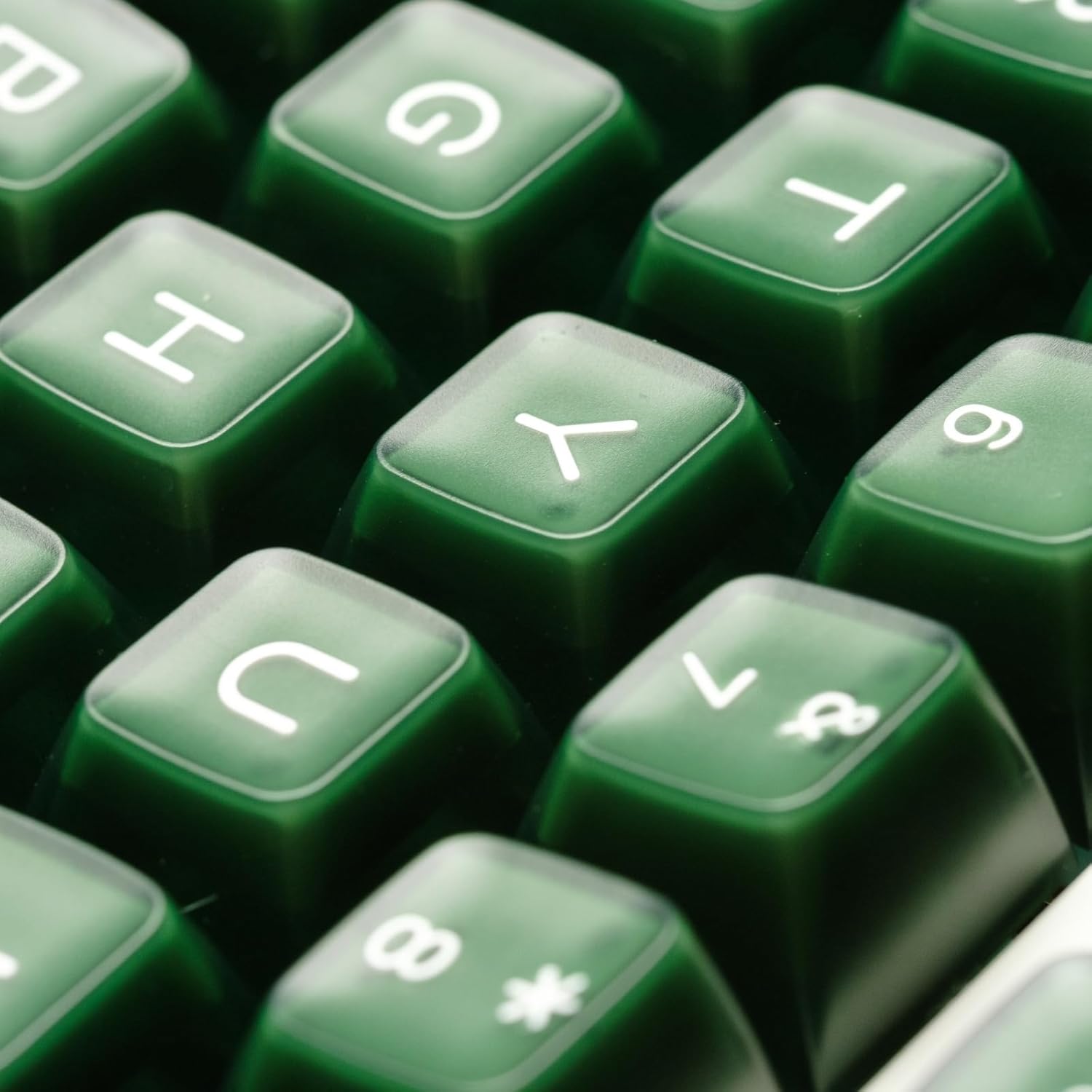 Emerald Jade Keycaps 142 Keys Double Shot PBT Keycaps RSA Profile, Translucent Green Shine Through, Custom Set for ISO ANSI 60, 75, 80, 95, 100% Mechanical Keyboard