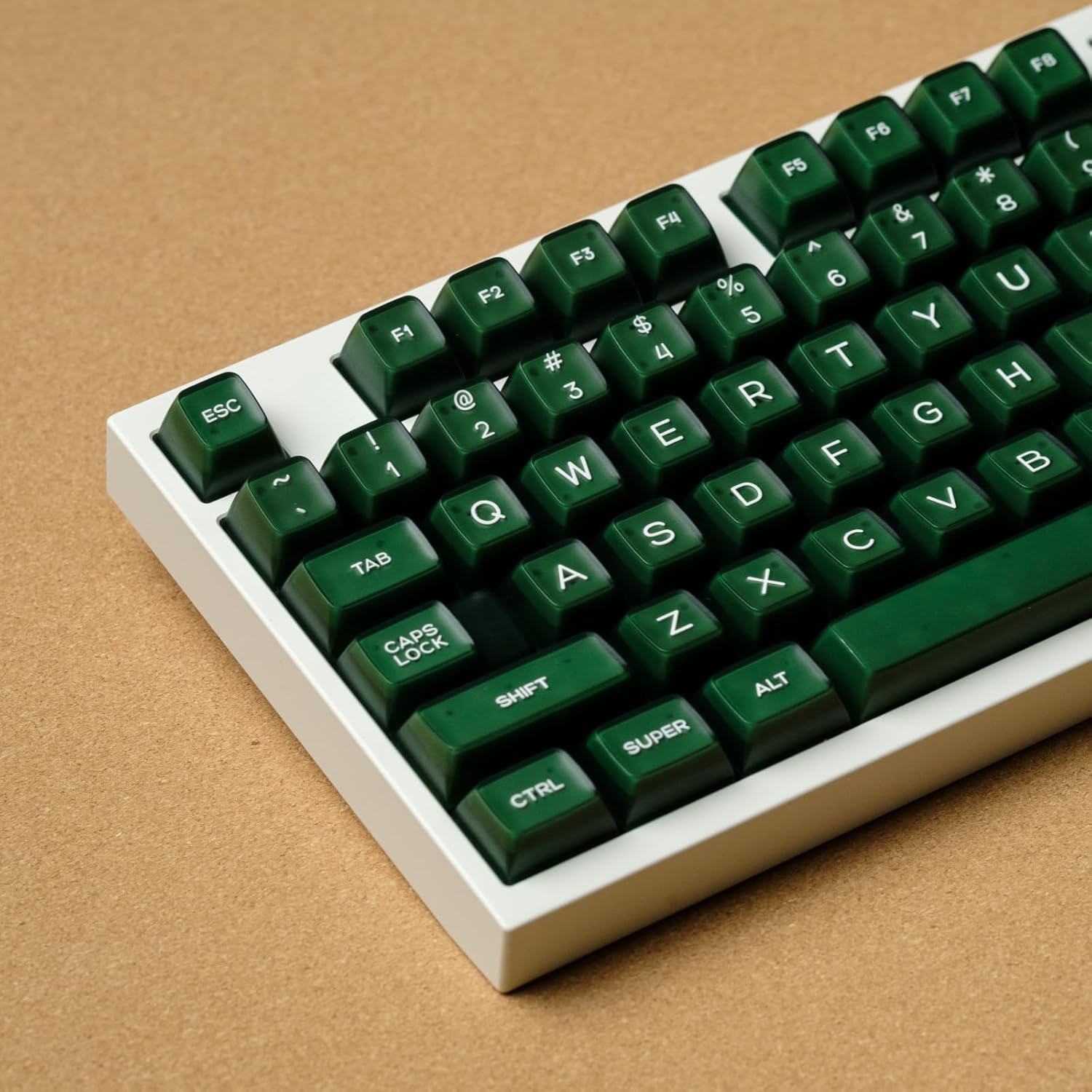 Emerald Jade Keycaps 142 Keys Double Shot PBT Keycaps RSA Profile, Translucent Green Shine Through, Custom Set for ISO ANSI 60, 75, 80, 95, 100% Mechanical Keyboard