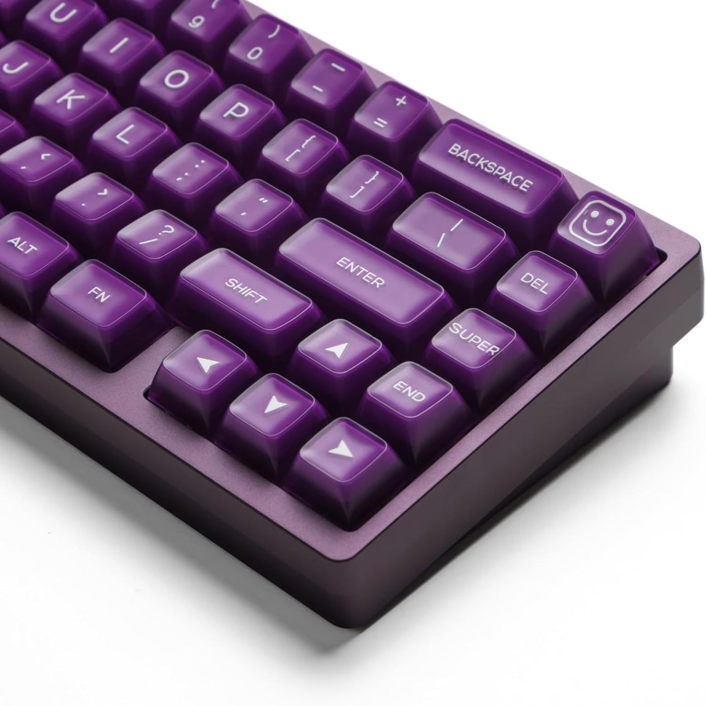 ULTRAEQUIP Purple Jade Keycaps - Double Shot PBT, RSA Profile, Translucent, Custom Set for Mechanical Keyboard