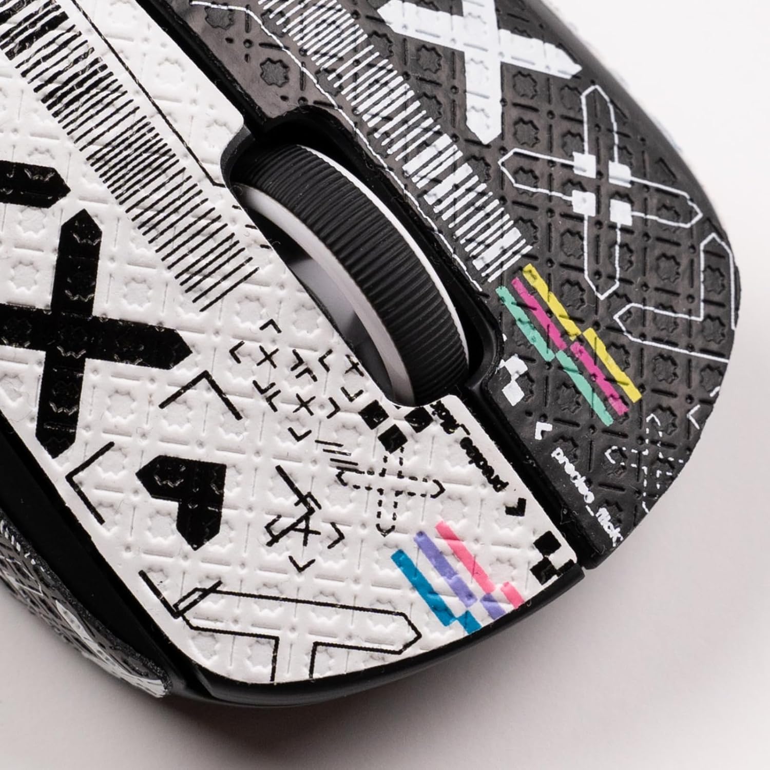 Mouse Grips Tape Full Coverage for Logitech G Pro X Superlight 1&2 Self-Adhesive, PreCut, Sweat-Resistant, Superlight Grips Professional Mice Upgrade Kit White and Black Print GPX